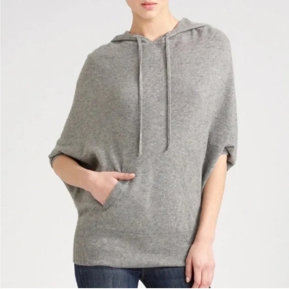 Vince Cashmere Poncho Sweater in Gray - Picture 2 of 11